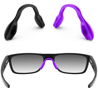 ToughAsNails 2 PCS Standard Fit Replacement Nose Pads Pieces for Oakley Split Time OO4129|Split Shot OO9416 Sunglasses Black&Purple