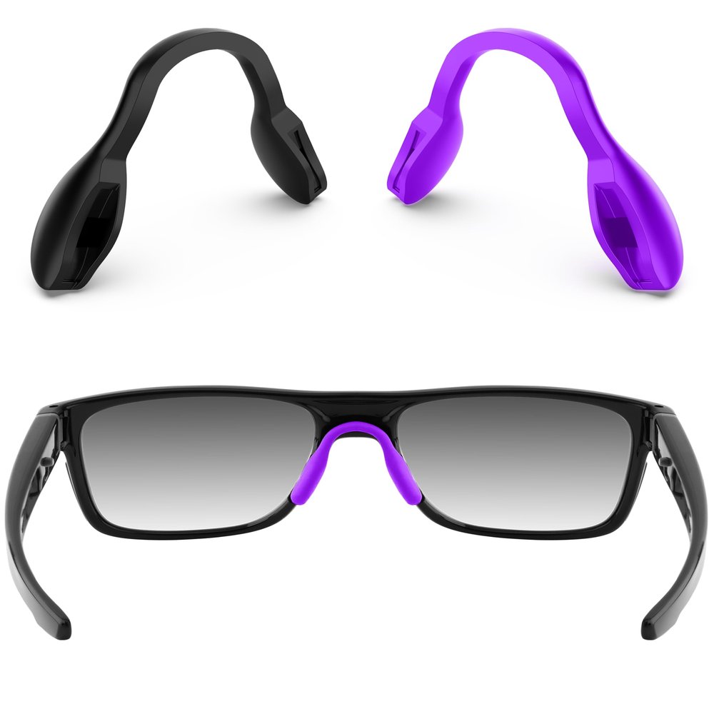 ToughAsNails 2 PCS Standard Fit Replacement Nose Pads Pieces for Oakley Split Time OO4129|Split Shot OO9416 Sunglasses Black&Purple