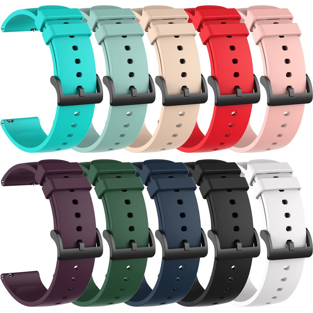 10PACKS Wristband Compatible with Fossil Men's Gen6/5E 44mm/Carlyle/Garrett/Women's Julianna Watch Band for Women&Men 22MM Silicone Bracelet Quick Release Arm Band Replacement Bands Sport Strap Smartwatch Accessories