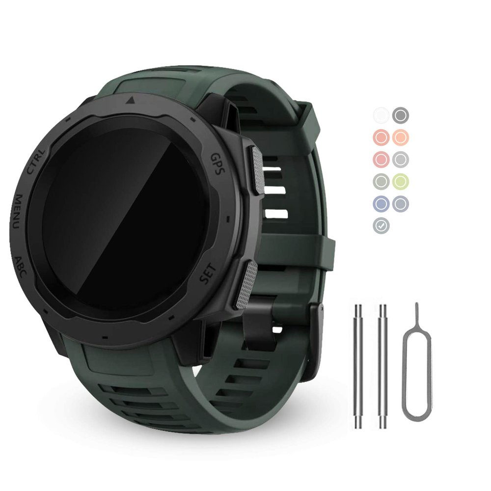 BaayCerrie for Garmin Instinct Watch Bands Replacement, Soft Silicone Strap Compatible with Garmin Instinct 2/ Solar/Tactical