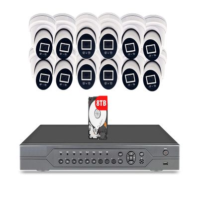 Evertech 16 Channel 8TB HDD 4K 8MP IP PoE 12 Security Dome Camera System