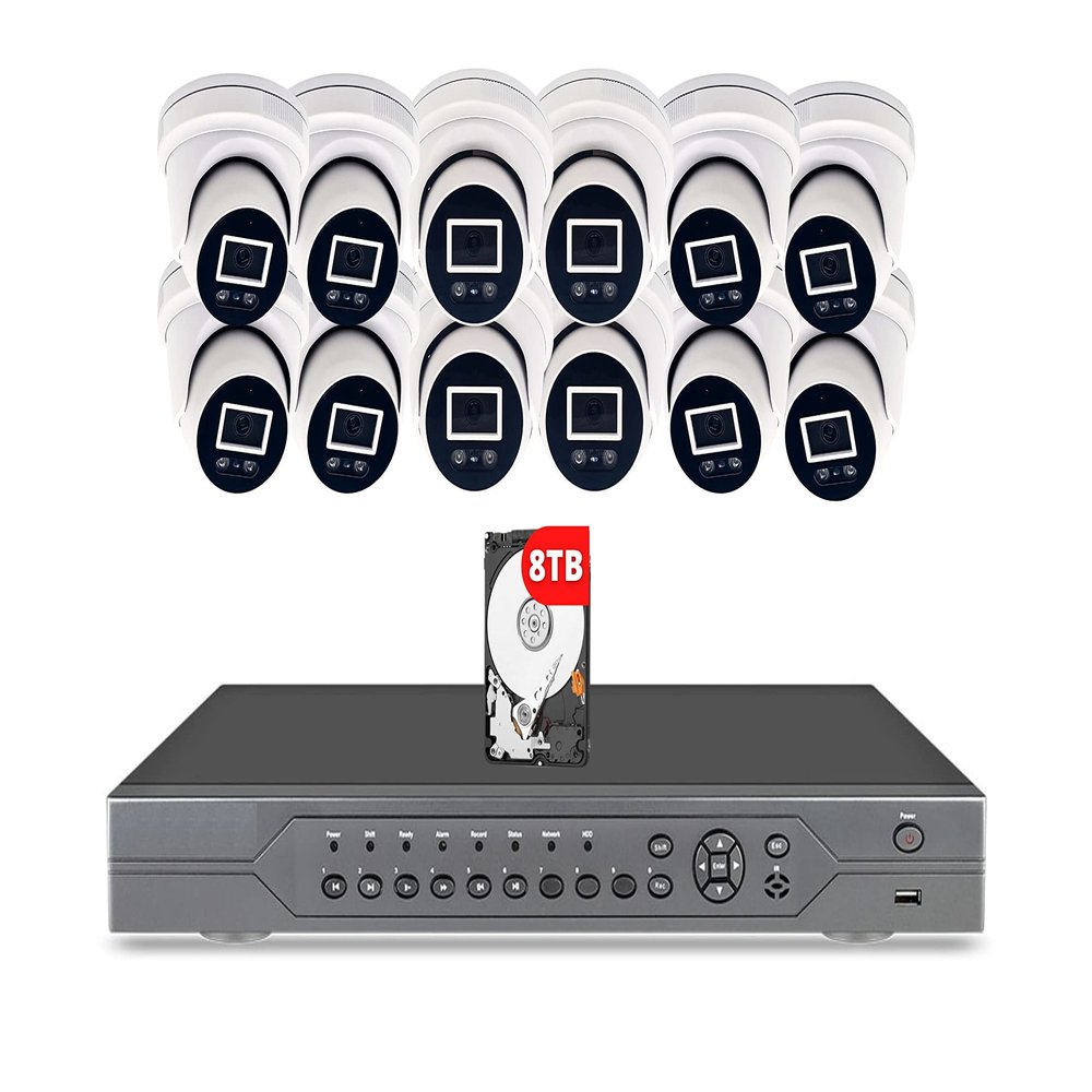 Evertech 16 Channel 8TB HDD 4K 8MP IP PoE 12 Security Dome Camera System
