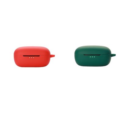 2 Pack DAYJOY Soft Silicone Protective Case Cover Compatible with EarFun Air Pro 3 Earbuds, Protective Skin Sleeve with Key Chain (red+Green)