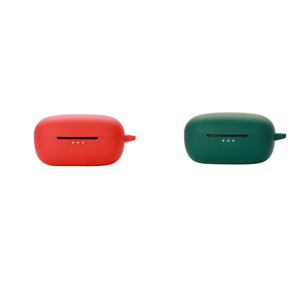 2 Pack DAYJOY Soft Silicone Protective Case Cover Compatible with EarFun Air Pro 3 Earbuds, Protective Skin Sleeve with Key Chain (red+Green)