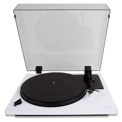 Andover Audio SpinDeck 2 Turntable for Vinyl Record Playback - Semi-Automatic, Beginner-Friendly with Rubber Isolation Feet, Tonearm & Cartridge Included, Spinbase Compatible - White