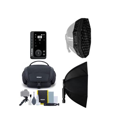 Profoto Connect Pro Rechargeable Bluetooth Flash Trigger for Nikon Bundle with Clic Softbox Octa, Clic Softgrid Octa, and Camera System Gadget Bag (4 Items)