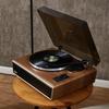 Arkrocket Huygens High Fidelity Bluetooth Record Player with Built-in Speakers Belt Drive Vinyl Turntable with Moving Magnet Cartridge, Bluetooth Input Output and Aux-in (Huygens Walnut) view 1