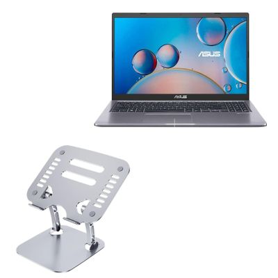 BoxWave Stand and Mount Compatible with ASUS VivoBook 15 (F515) - Executive VersaView Laptop Stand, Ergonomic Adjustable Viewing Angle Metallic Riser - Metallic Silver