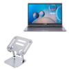 BoxWave Stand and Mount Compatible with ASUS VivoBook 15 (F515) - Executive VersaView Laptop Stand, Ergonomic Adjustable Viewing Angle Metallic Riser - Metallic Silver view 1