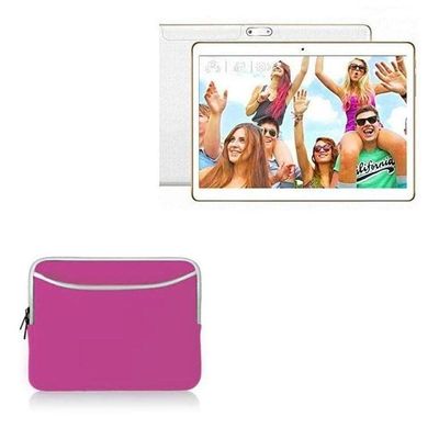 BoxWave Case Compatible with TenYiDe Android Tablet PC TYD-107 (10.1 in) - SoftSuit with Pocket, Soft Pouch Neoprene Cover Sleeve Zipper Pocket - Flamingo Pink
