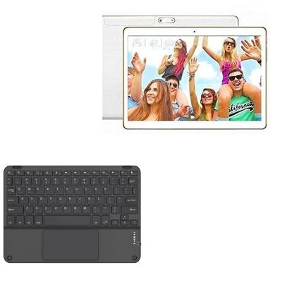 BoxWave Keyboard Compatible with TenYiDe Android Tablet PC TYD-107 (10.1 in) - SlimKeys Bluetooth Keyboard with Trackpad, Portable Slim TouchPad - Jet Black