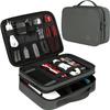 MATEIN Electronics Organizer Travel Case, Large Cable Storage Bag, Water Resistant Carrying Case with Handle, Tech Organizer for Tablet (Up to 12.9inch), USB Charger, Clipper, Grey