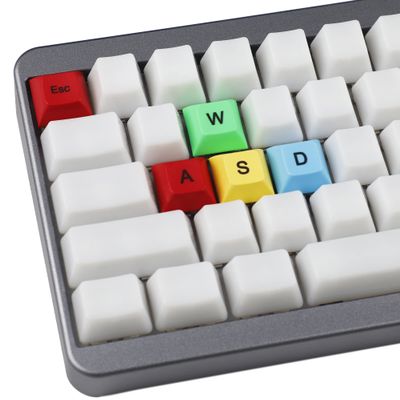Mechkeeb DSA Profile PBT RGBY ESC Arrow WASD Dye Sub Keycaps for Cherry Gateron Kailh MX Mechanical Keyboard Keycap (DSA RGBY 9 Keys)