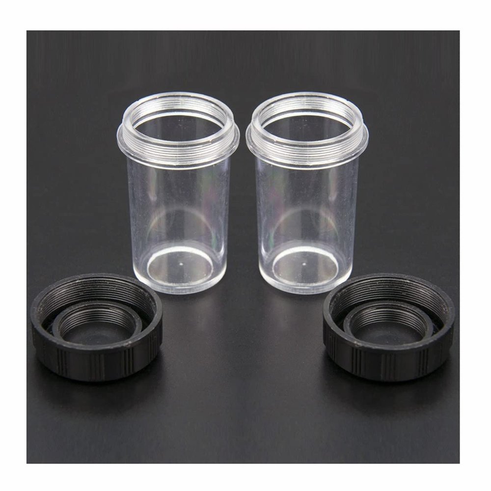 Microscope Accessories Kit Objective Lens Box Plastic Microscope Objective Lens Holder Box 45mm/60mm Protective Case RMS Thread Microscope Slides (Size : 2 PCS 60mm)