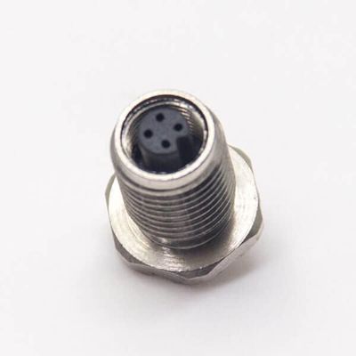 M5 4 Pin Aviation Socket Female Waterproof Shield Rear Bulkhead Solder for Cable