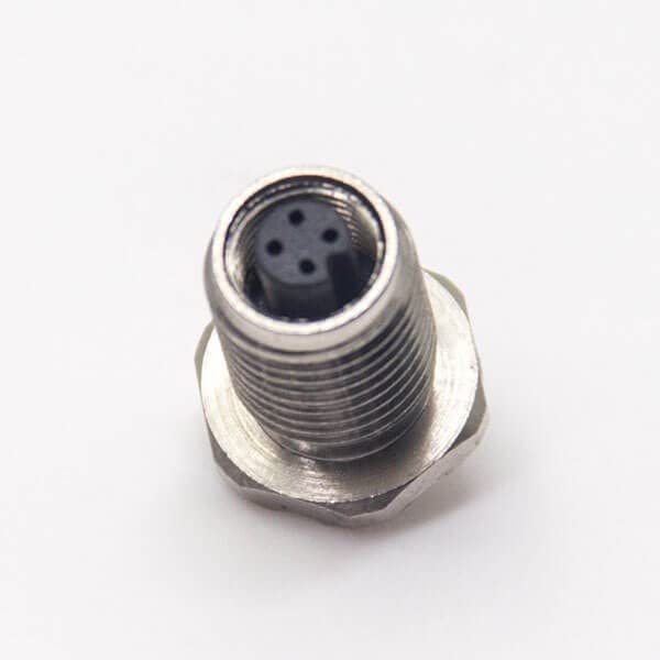 M5 4 Pin Aviation Socket Female Waterproof Shield Rear Bulkhead Solder for Cable