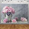 8x6FT Happy Mother's Day Backdrop Pink Carnation Gray Abstract Wood Background Thanks Mom Floral Backdrop Mothers Day Photo Booth Gratitude Theme Party Decorations view 1