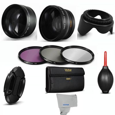 Macro + Wide Angle Lens +TELEPHOTO Zoom Lens + Filter KIT for Nikon D3200 D3300 (52mm)
