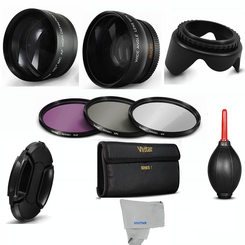 Macro + Wide Angle Lens +TELEPHOTO Zoom Lens + Filter KIT for Nikon D3200 D3300 (52mm)