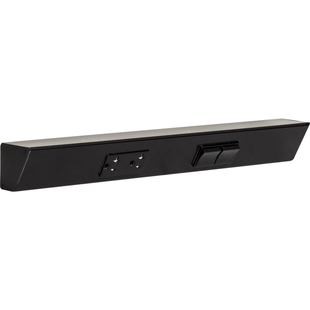Task Lighting 18" TR Switch Series Angle Power Strip, Right Switches, Black Finish, Black Switches and Receptacles