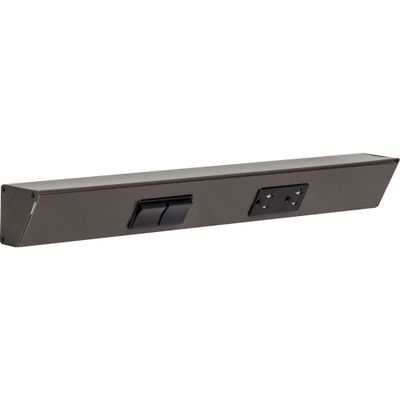 18" TR Switch Series Angle Power Strip, Left Switches, Bronze Finish, Black Switches and Receptacles