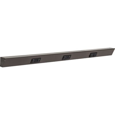 Task Lighting 36" TR Switch Series Angle Power Strip, Right Switches, Bronze Finish, Black Switches and Receptacles