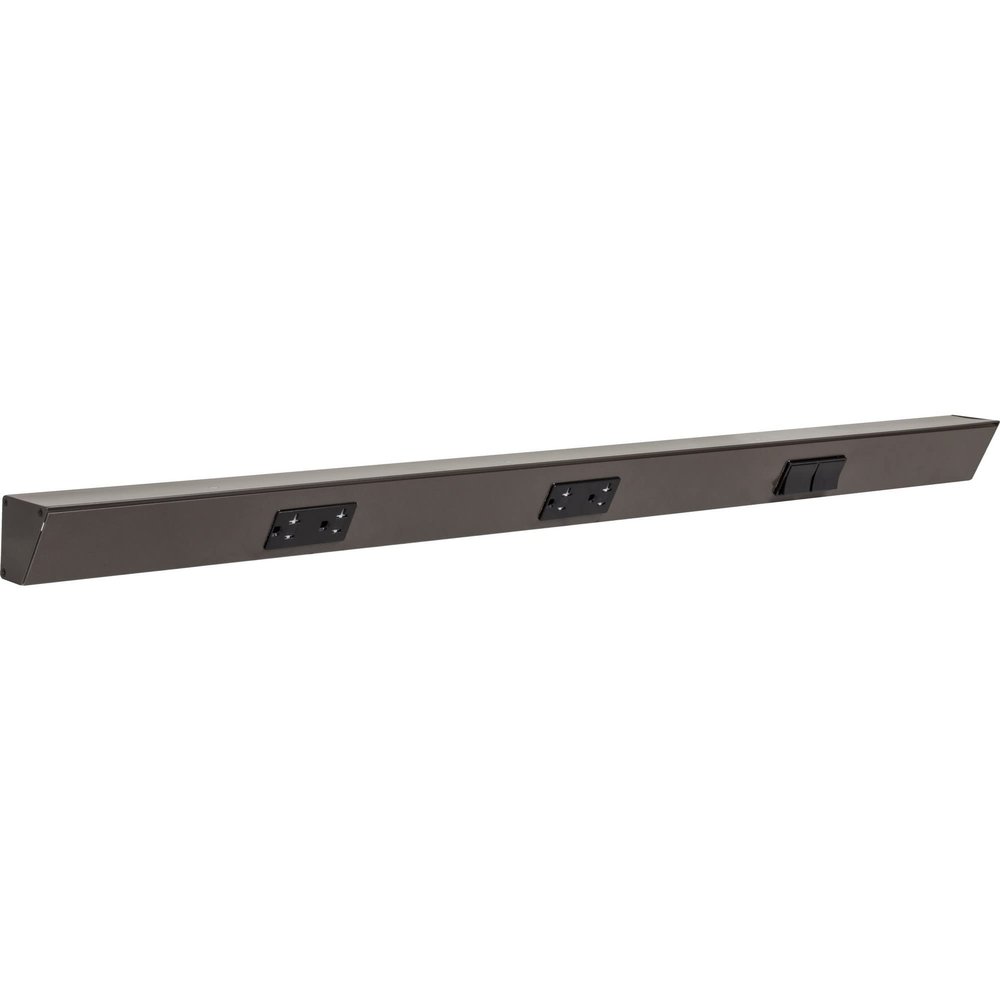 Task Lighting 36" TR Switch Series Angle Power Strip, Right Switches, Bronze Finish, Black Switches and Receptacles