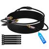 RCA Y-Adapter Splitter Cable (2 Pack-8FT+8FT), 1 RCA Male to 2 RCA Male Stereo Audio Subwoofer Cable, Bi-Directional, for Home Theater, Hi-Fi System, Amplifier, Speaker, 24K Gold Plated, OD:5.0MM view 1