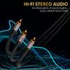 RCA Y-Adapter Splitter Cable (2 Pack-8FT+8FT), 1 RCA Male to 2 RCA Male Stereo Audio Subwoofer Cable, Bi-Directional, for Home Theater, Hi-Fi System, Amplifier, Speaker, 24K Gold Plated, OD:5.0MM view 4
