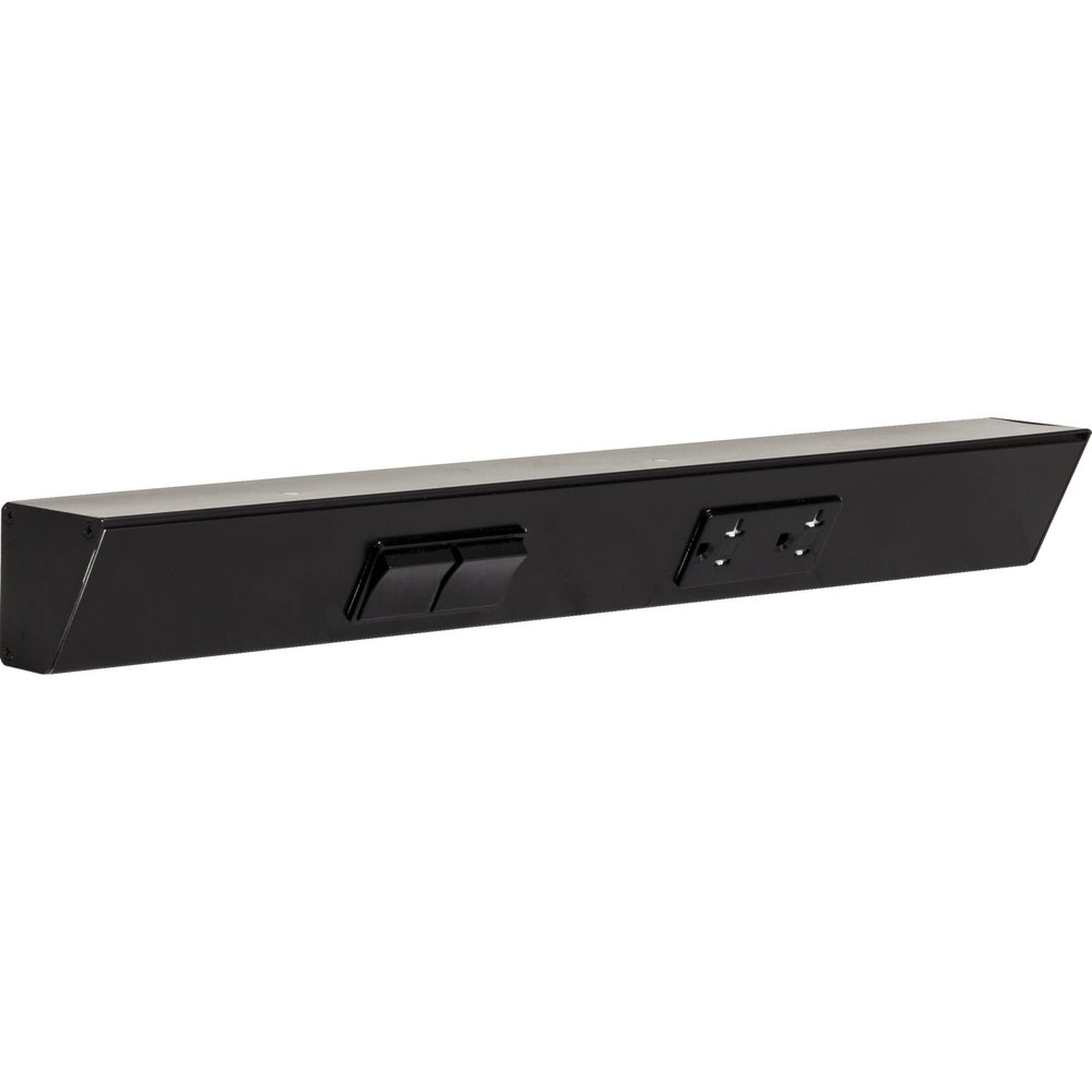 Task Lighting 18" TR Switch Series Angle Power Strip, Left Switches, Black Finish, Black Switches and Receptacles