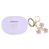 AIIEKZ Compatible with Beats Studio Buds 2021, Soft Silicone Case with Gold Heart Pattern for Beats Studio Buds Case with Cute Butterfly Keychain for Girls Women (Lavender Purple) view 1