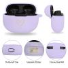 AIIEKZ Compatible with Beats Studio Buds 2021, Soft Silicone Case with Gold Heart Pattern for Beats Studio Buds Case with Cute Butterfly Keychain for Girls Women (Lavender Purple) view 2