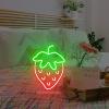 DUNACO Strawberry Neon Sign 10x7 Inch LED Desk Light for Room Tabletop Decor, Cute Fruit Night Light Handmade Dimmable Decorative Lamp for Bedroom Nursery Game Room, Birthday Gift for Kid Girl Teen view 4