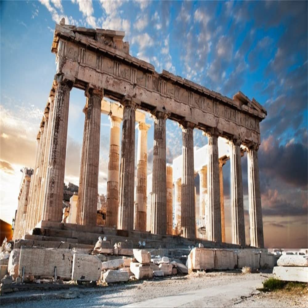 Yeele 12x6ft Acropolis Ancient Ruin Site Backdrop Vinyl Parthenon Temple Marble Pillar Greece Landmark Building Photography Background Baby Adult Travel Portraits Photo Booth Shooting Studio Props