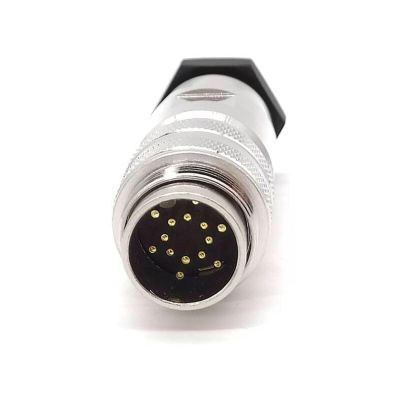 14Pin M16 Connector Signal Straight Waterproof Male Cable Plug Non-Shield for Industrial