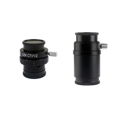 JUIYU Microscope Accessories Kit SZM CTV 1/2 1/3 1X Adapter 0.3X 0.5X C Mount Lens Adapter for Trinocular Stereo Microscope HDMI VGA USB Video Camera Microscope Slides (Color : 1X and CTV 1-2)