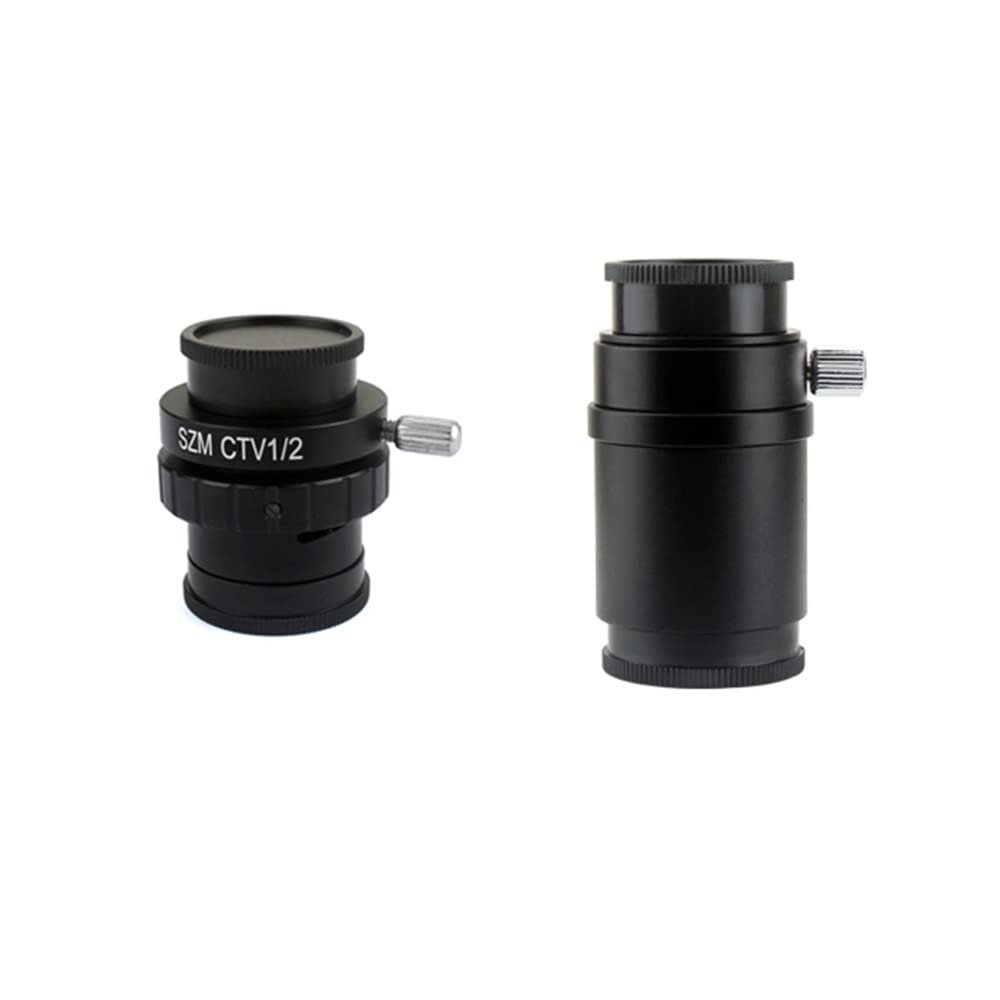 JUIYU Microscope Accessories Kit SZM CTV 1/2 1/3 1X Adapter 0.3X 0.5X C Mount Lens Adapter for Trinocular Stereo Microscope HDMI VGA USB Video Camera Microscope Slides (Color : 1X and CTV 1-2)