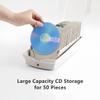 NETTIA CD/BD/DVD Storage Box with Moisture Protection, Lockable - Holds 50 CDs, Great for Home and Office Use - 9.6'' x 5.5'' x 5.2,Grey view 2