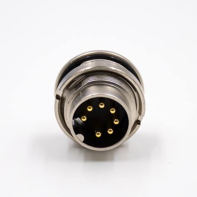 7Pin M16 Connector Male A Coded Panel Receptacles Waterproof Straight Front Mount Cable Solder Type Shield