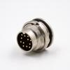 12Pin M16 Connector Panel Receptacles Male A Coded Waterproof Straight Through Hole Front Bulkhead Shield view 2