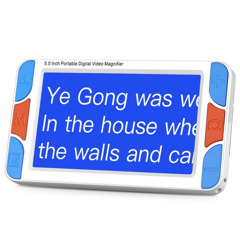 5.0In Digital Video Magnifier Reading, 26 Kinds Color Modes, 3X-48X Zoom, HDMI AV Output, Ideal Tool for Low Vision People Reading Writing Viewing Books