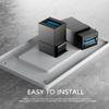 PANPEO USB 3.0 Keystone Jack Insert, Female to Female USB Coupler Adapter (5-Pack, Black) for Wall Plate and Panel view 2
