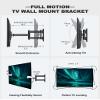 ERGO TAB Full Motion TV Wall Mount, Heavy Duty Single Articulating Arms TV Bracket for Most 32-55 Inch Flat Curved TVs, Up to VESA 400x400mm and 77lbs, Support Swivel, Tilt, Level Adjustment view 3