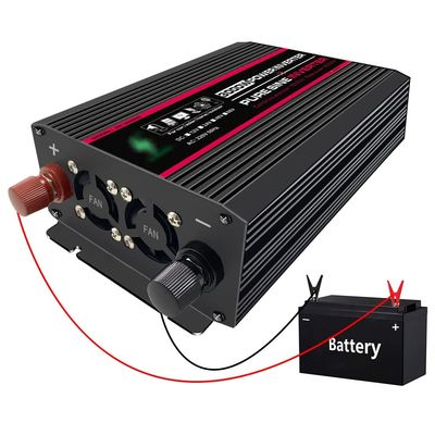 1500W Pure Sine Wave Inverter 12V/24V DC to 110V/220V AC Converter, for Home, RV, Truck, with Built-in 5V/2.1A USB Port (Color : 12V, Size : 110V)