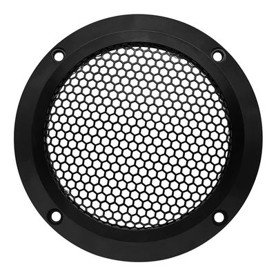 2 Pcs for 4 inch Speaker Grill Cover 4" High-Grade Car Audio Conversion Net Decorative Circle Metal Mesh Grille 125mm/4.92" (Black)