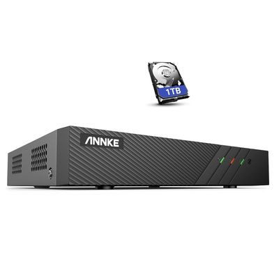 ANNKE 8 Channel 6MP Security System Network Video Recorder (NVR), Only Supports up to 8 x 6MP ANNKE IP PoE Cameras, Power Over Ethernet, Free Remote Access, Motion Detection, 1TB Hard Disk Drive