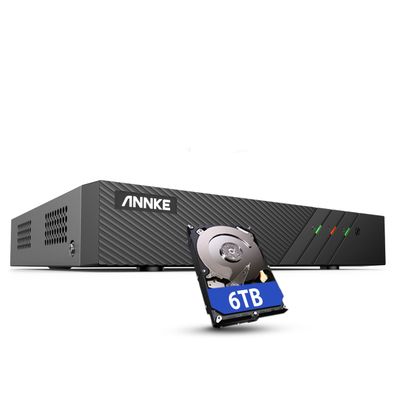 ANNKE 8CH NVR PoE Network Video Recorder NVR, H.265+/H.265/ H.264+/H.264 PoE Home Security, Only Supports up to 8 x 6MP ANNKE IP PoE Cameras, Free Remote Access, Motion Detection, 6TB Hard Disk Drive