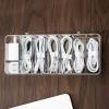 Cable Management Box, White Plastic With 10 Wire Ties, Clear Power Cord Organizer With 8 Compartment (2 Pack) view 3