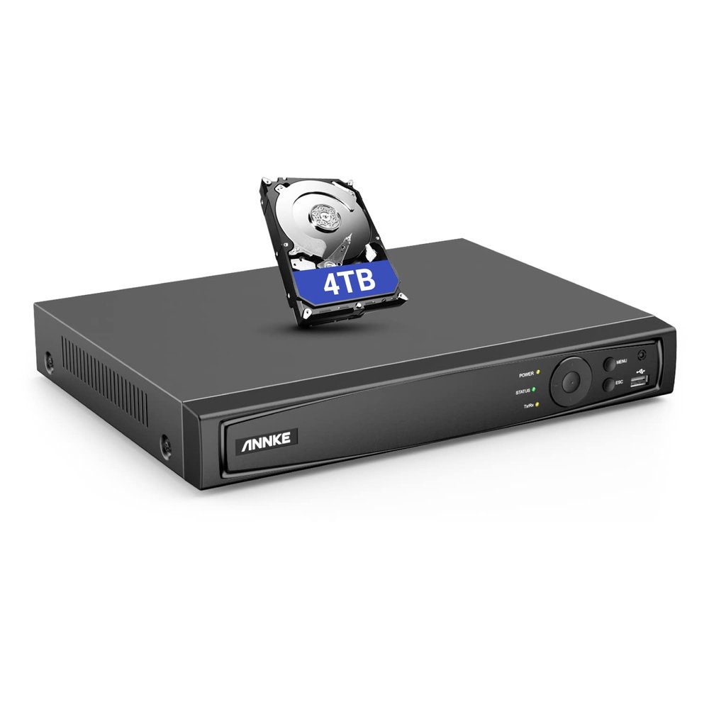 ANNKE 8 Channel Network Video Recorder 4K Ultra HD NVR, Only Work with HD ANNKE IP Cameras PoE NVR, Free Remote Access, Motion Detection, Smart Playback, 4TB Hard Disk Drive for 24/7 Recording