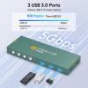 USB3.0 KVM Switch HDMI 4K@60Hz for 4 Computers Share 1 Monitor, KVM Switch 4 Port with 3 USB 3.0 Ports Share Keyboard Mouse, Support Button Switch, Plug and Play view 2